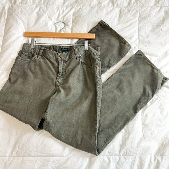 J.Crew City Fit Bootcut Corduroy Pants Olive Green Women’s Size 8 - Picture 6 of 8